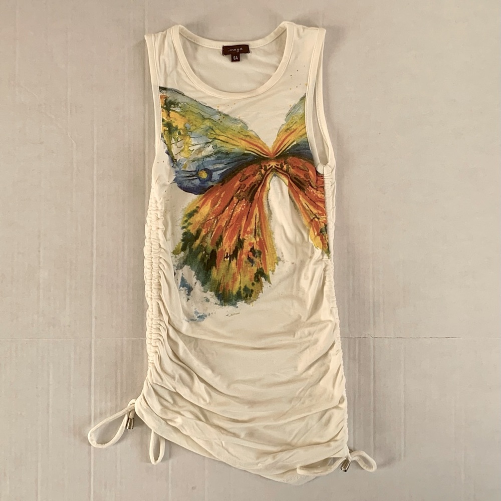 Target Drawstring Ruched Side Dress Butterfly